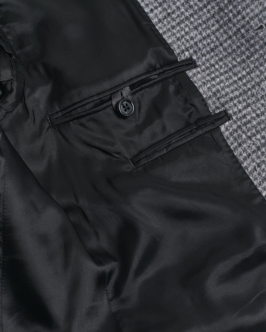 twotone wool coat - black