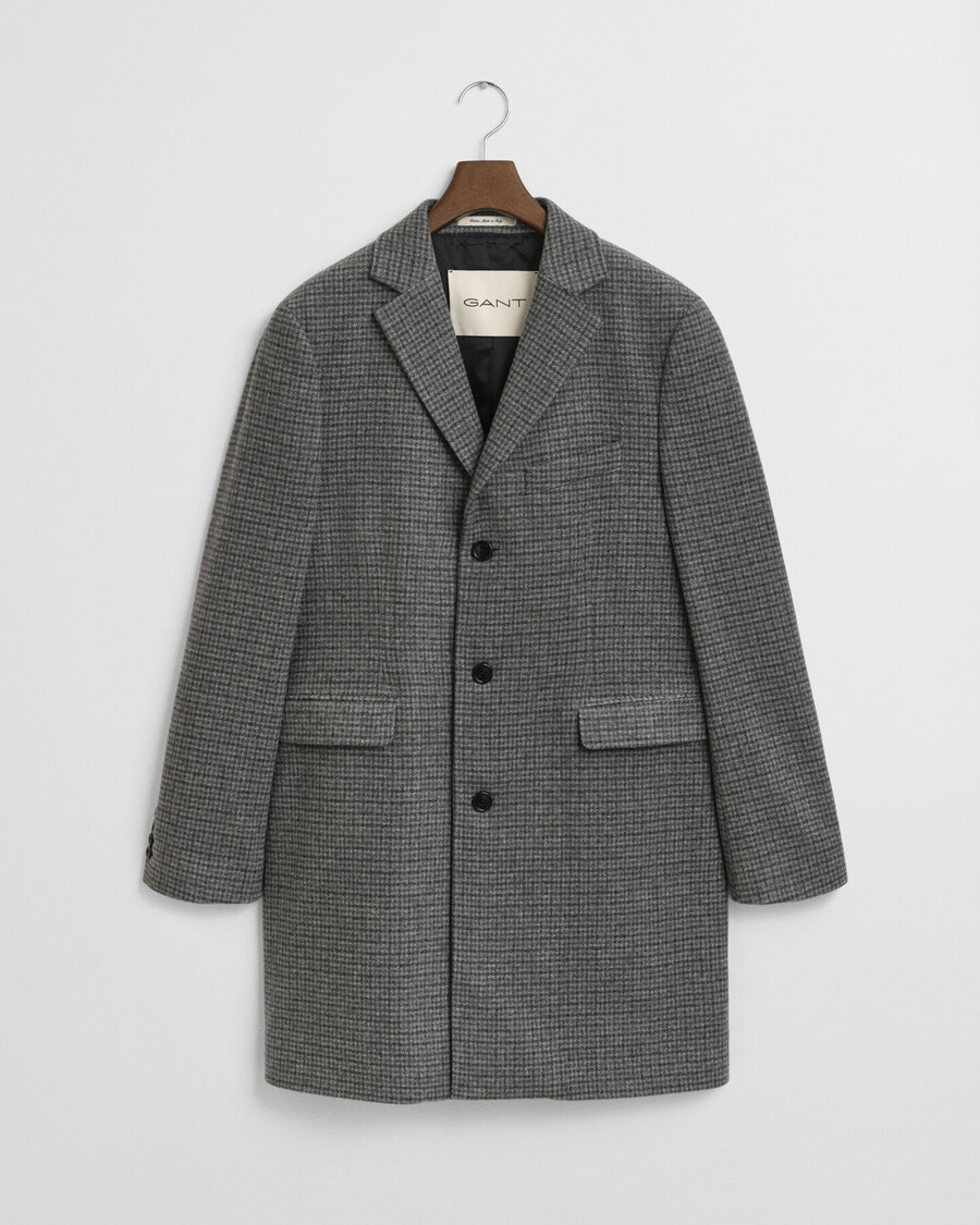 twotone wool coat - black