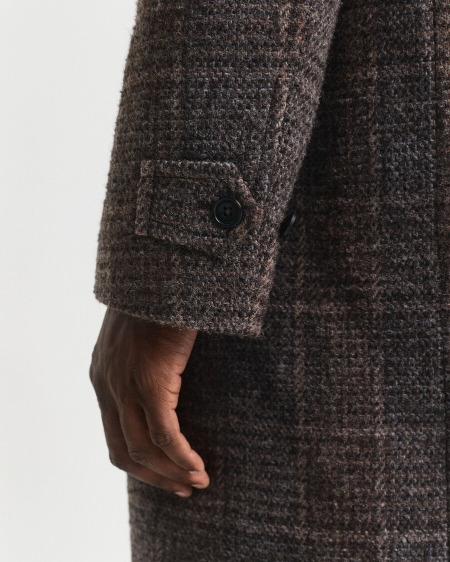 wool car coat - deep brown