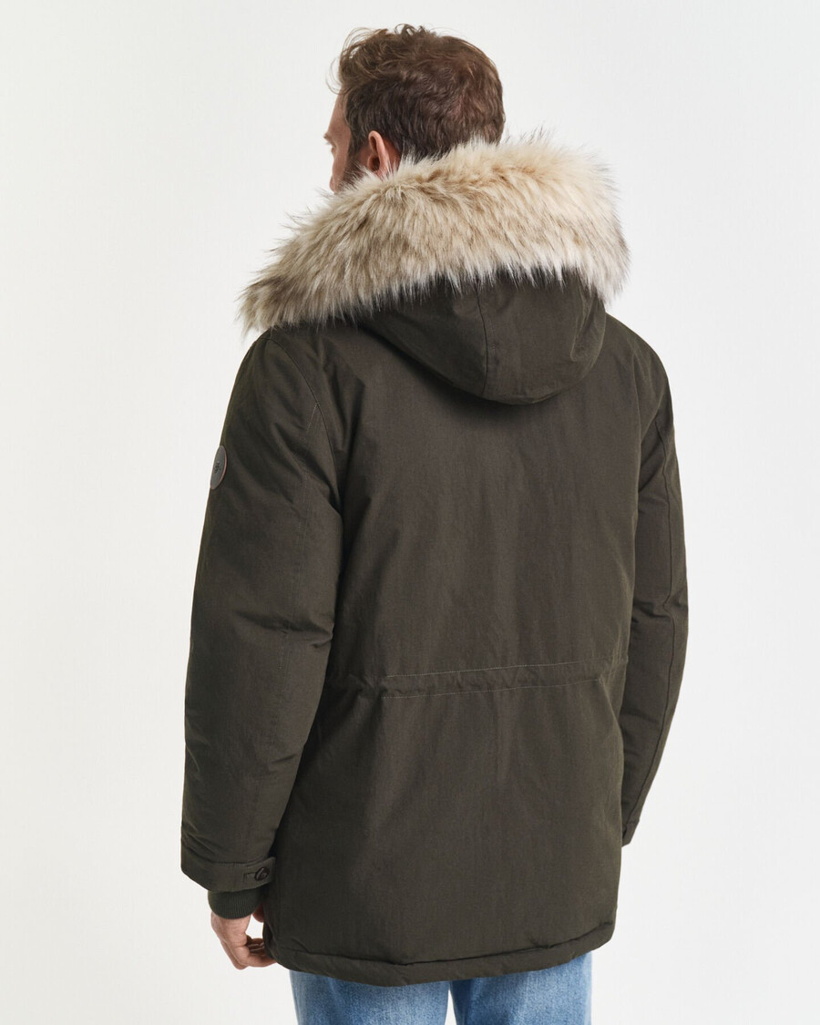 padded parka - dark moss green