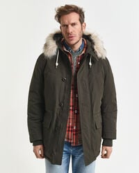 padded parka - dark moss green