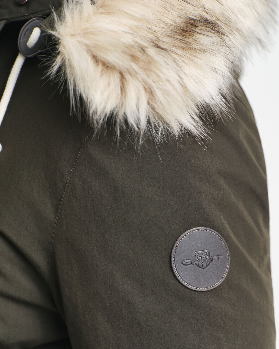 padded parka - dark moss green