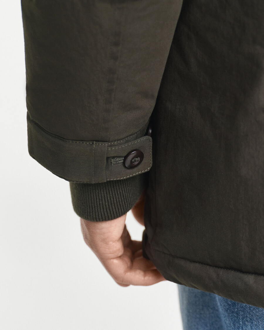 padded parka - dark moss green