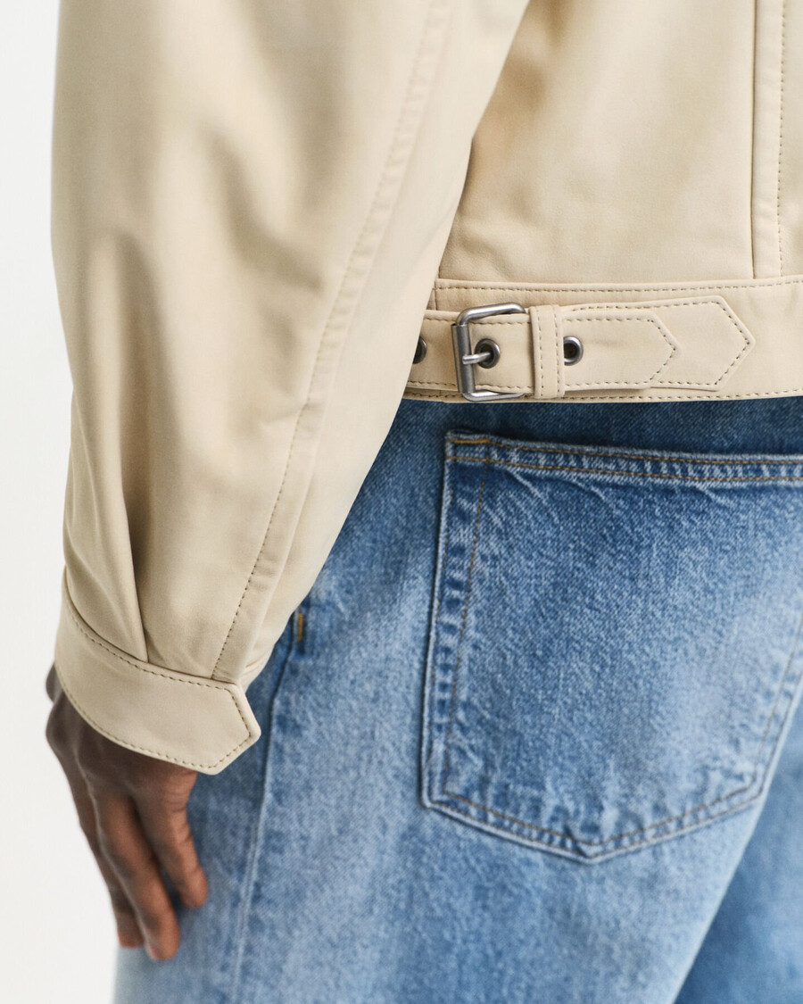 leather rodeo jacket - putty