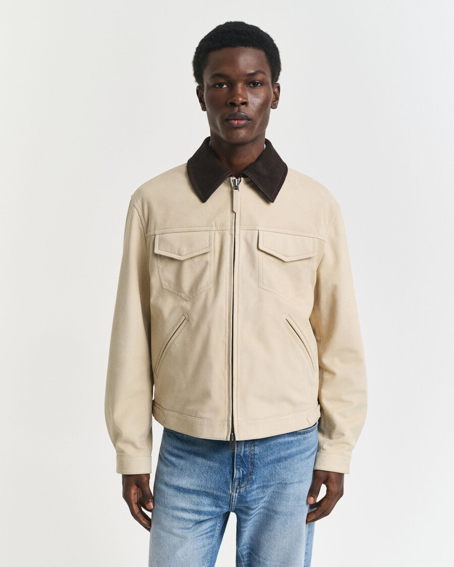 leather rodeo jacket - putty