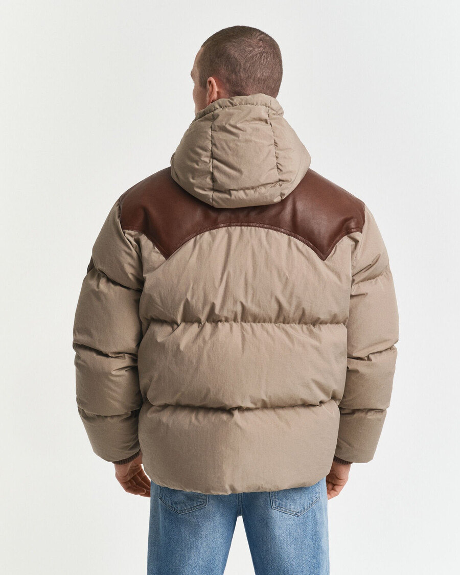 goose down cotton parka - caramel beige