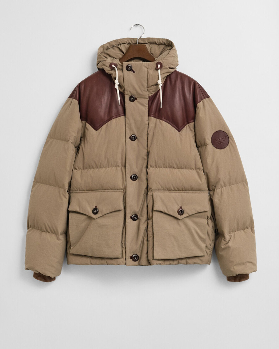 goose down cotton parka - caramel beige