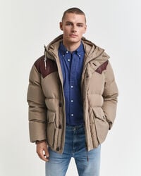 goose down cotton parka - caramel beige
