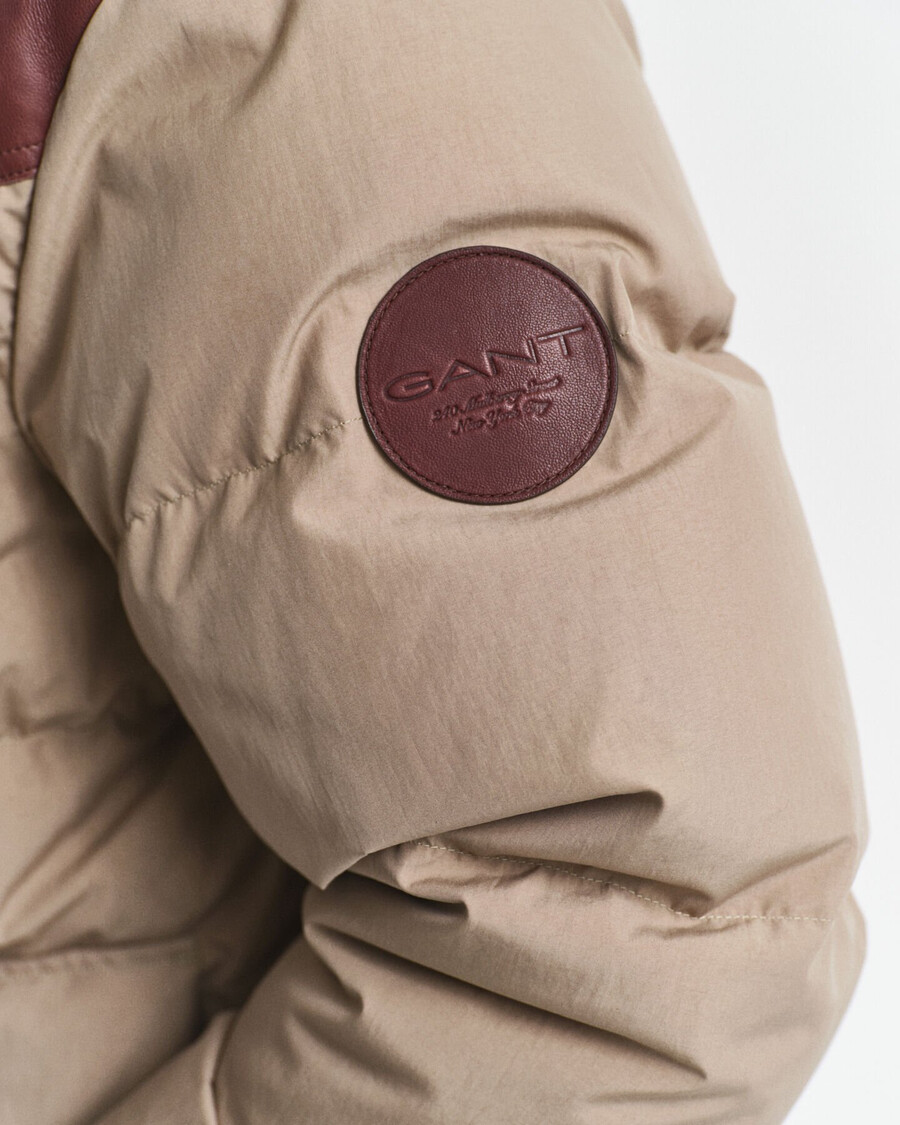 goose down cotton parka - caramel beige