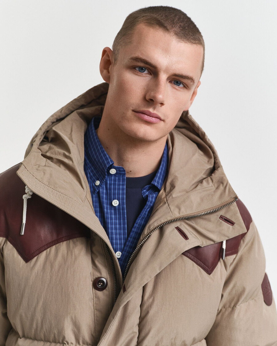 goose down cotton parka - caramel beige