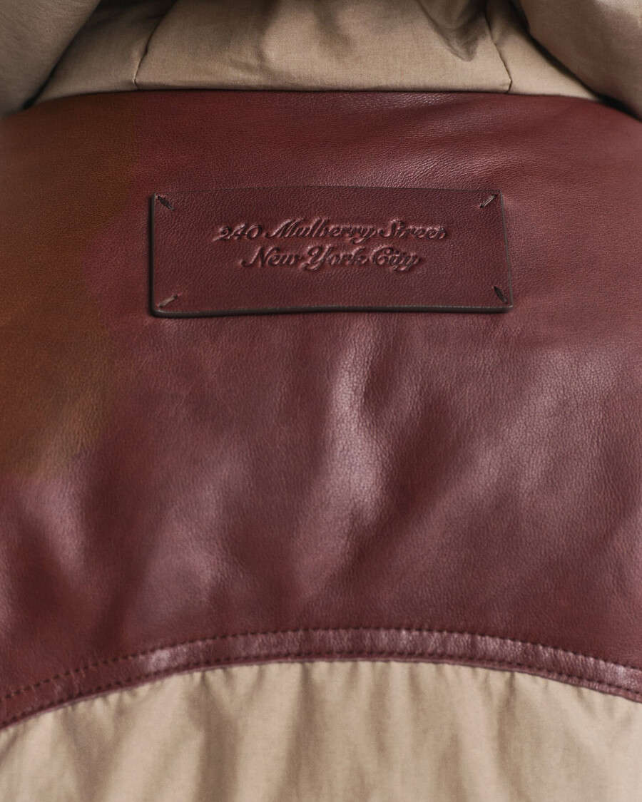 goose down cotton parka - caramel beige