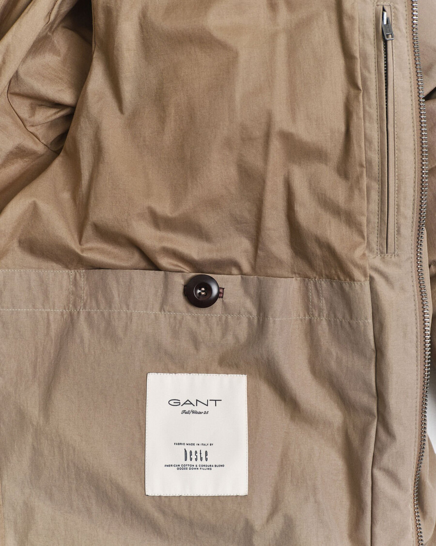 goose down cotton parka - caramel beige