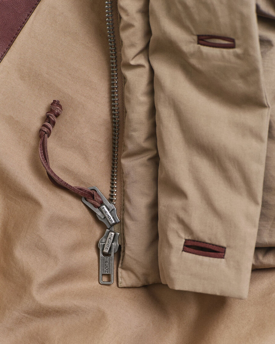 goose down cotton parka - caramel beige