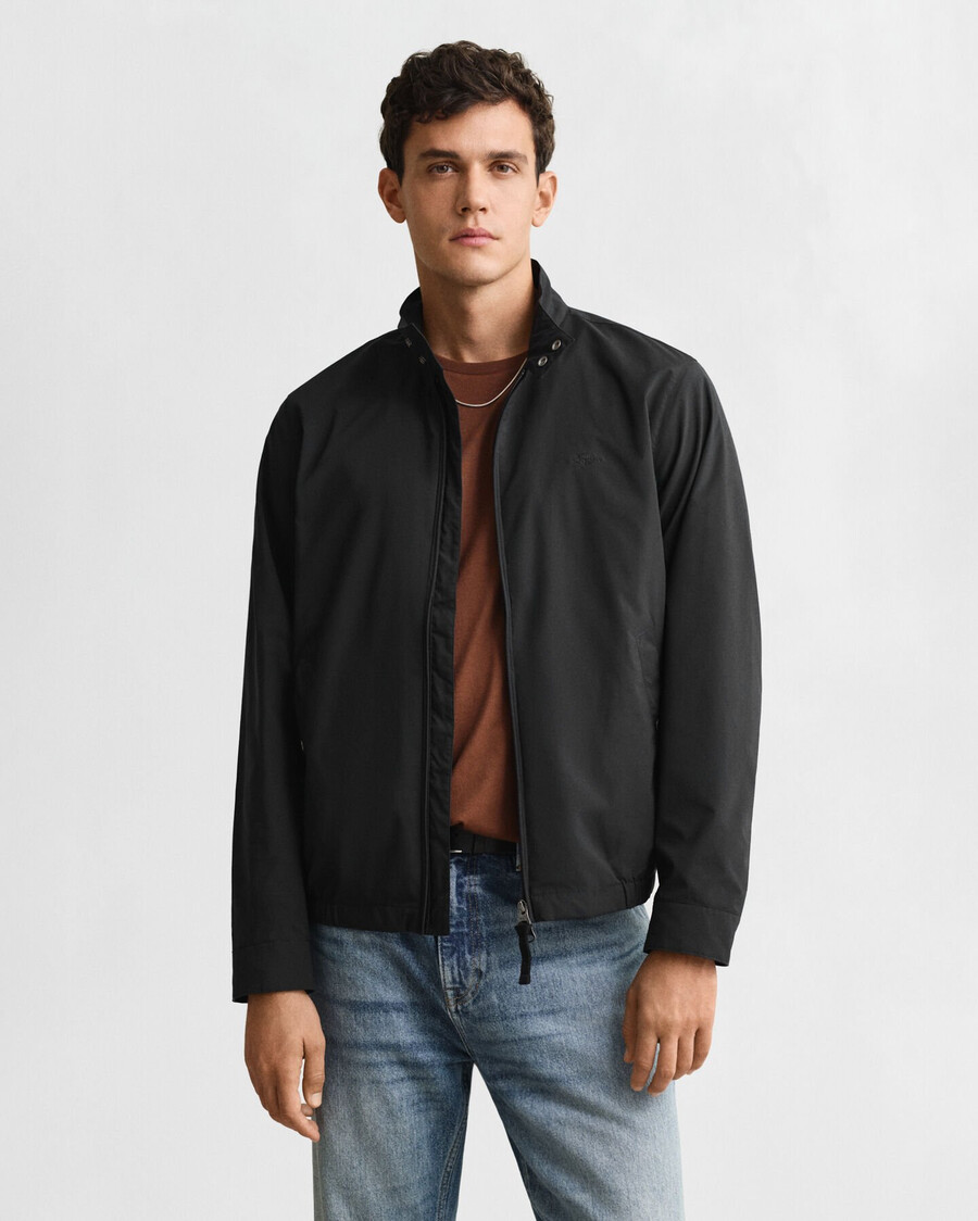 lightweight harrington jacket - black