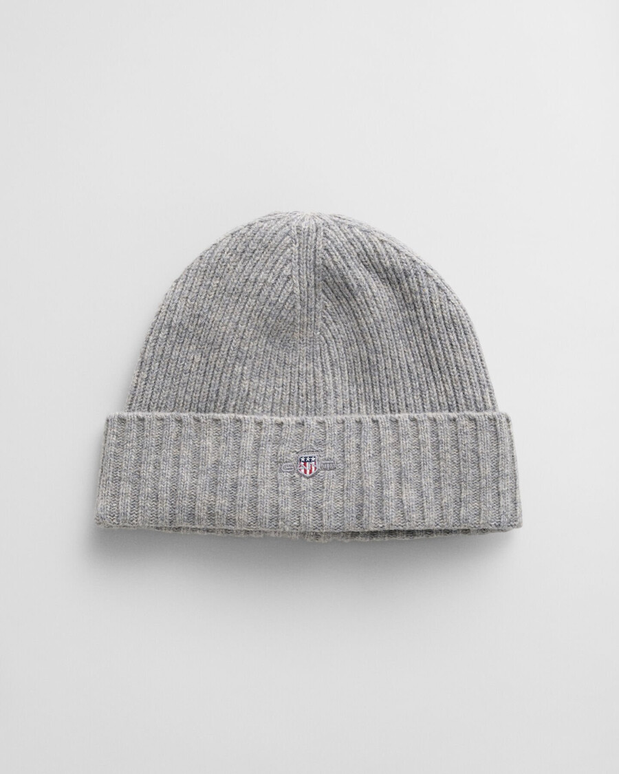 shield wool beanie - grey melange