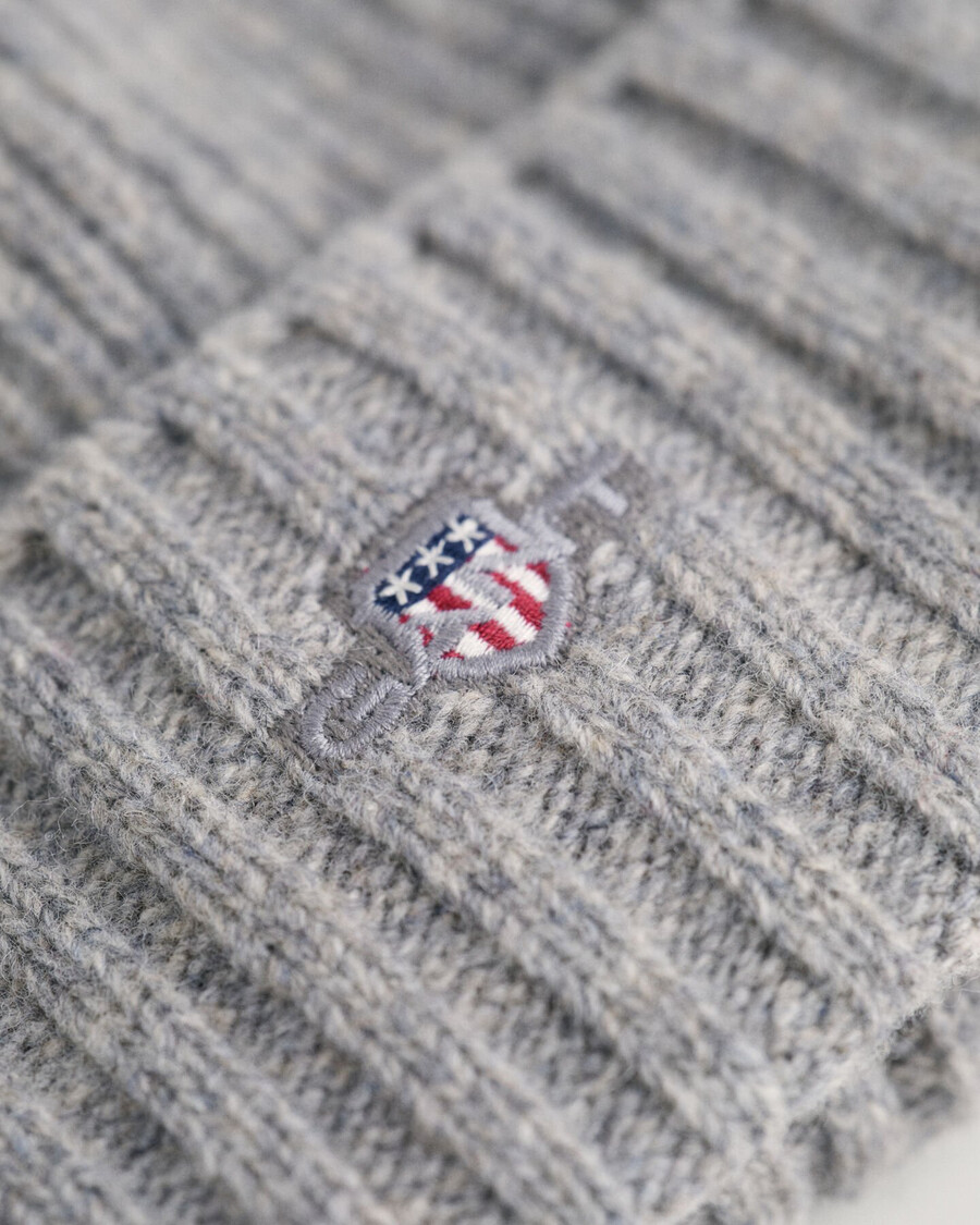 shield wool beanie - grey melange