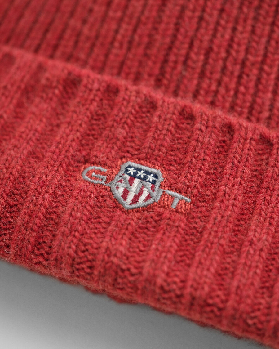 shield wool beanie - modern rust