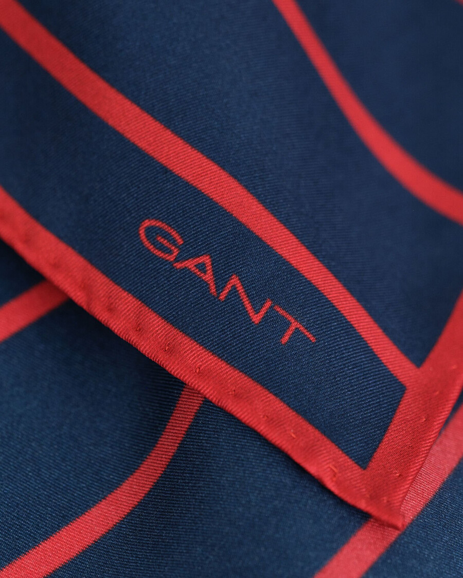 striped pocket square - ruby red