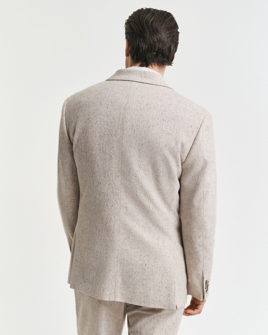 slim fit donegal suit jacket - seed melange