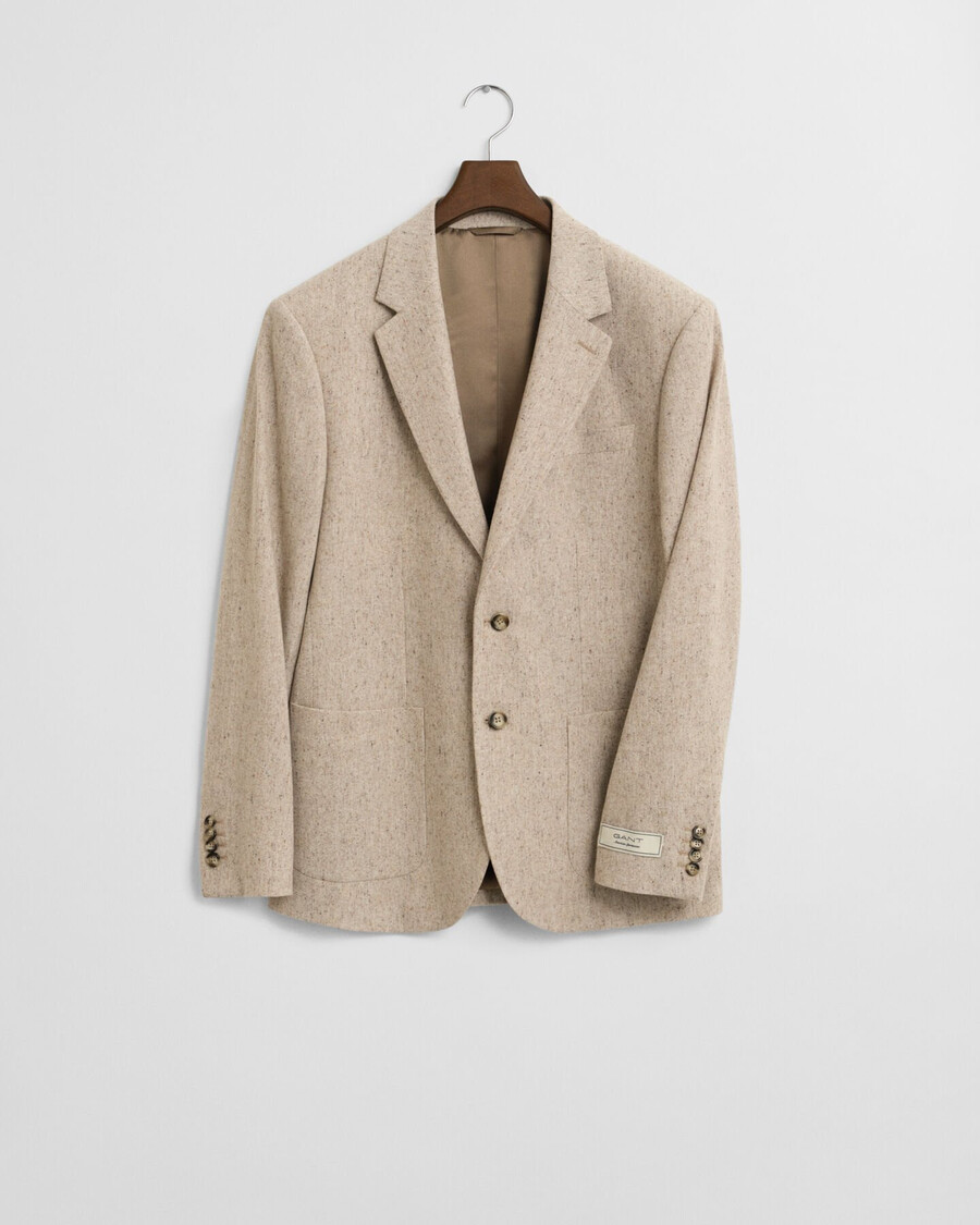 slim fit donegal suit jacket - seed melange