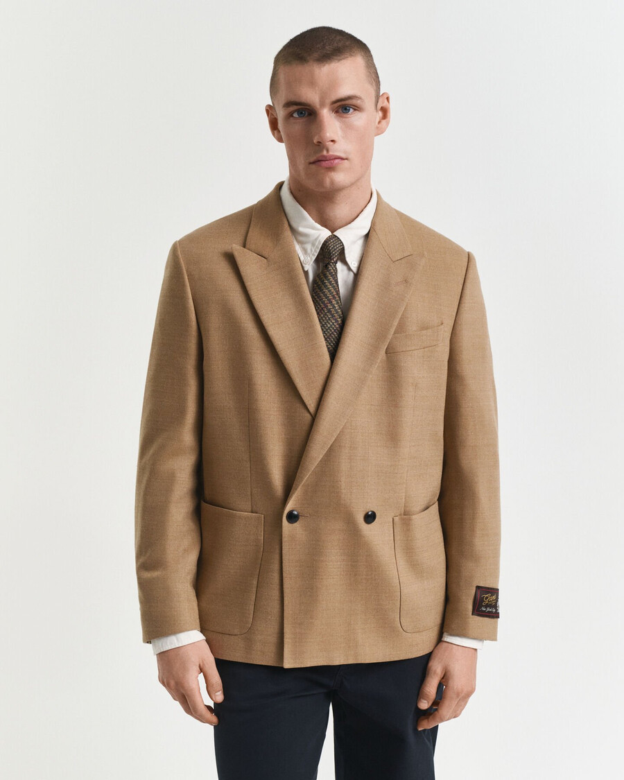 flannel camel club blazer - warm khaki