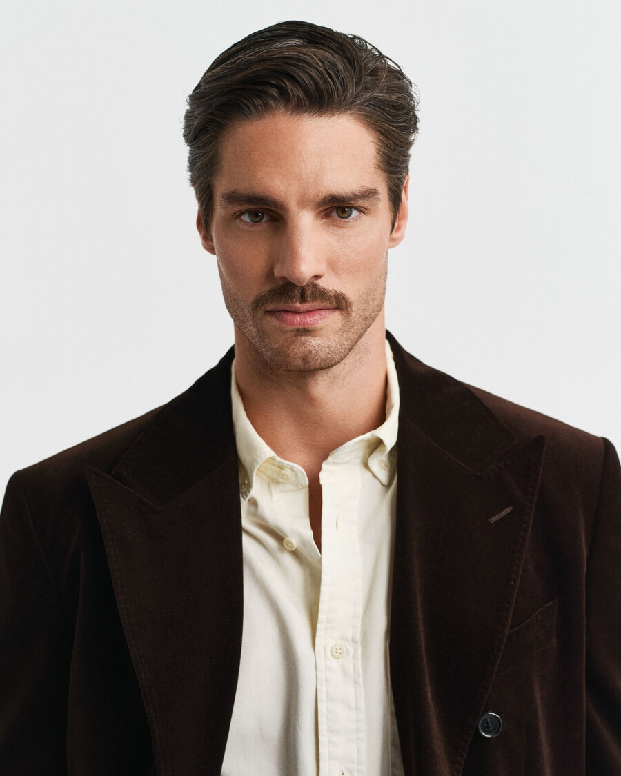 velvet suit jacket - rich brown