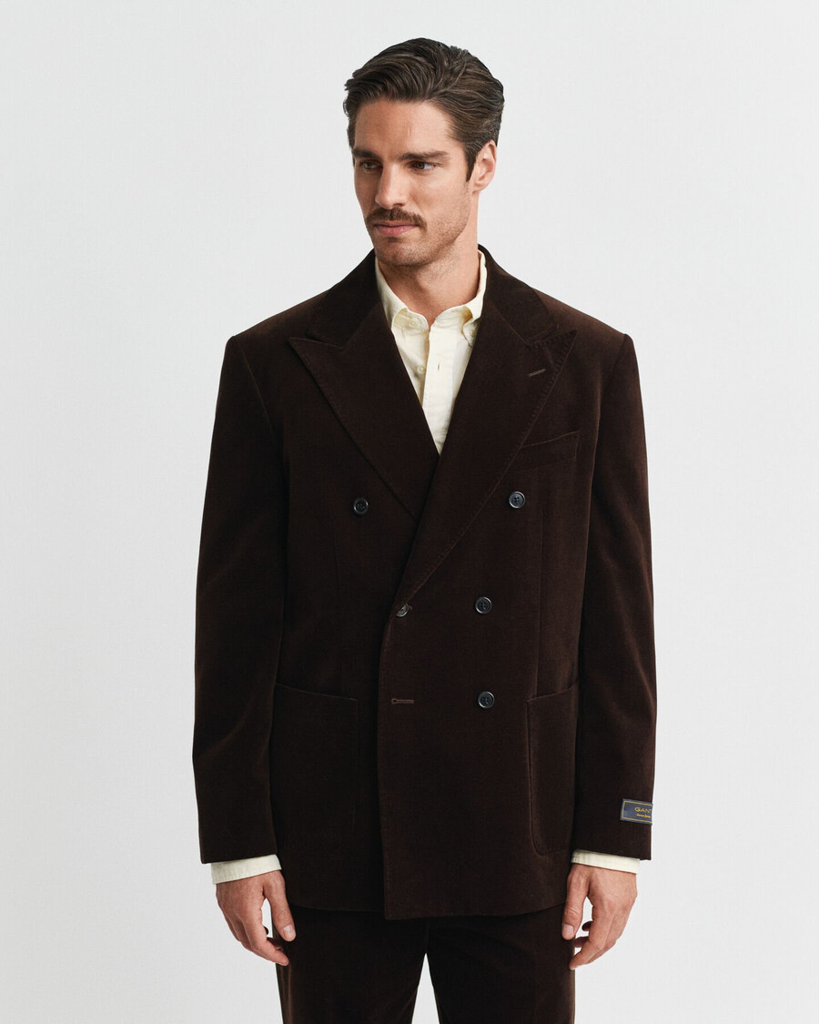 velvet suit jacket - rich brown