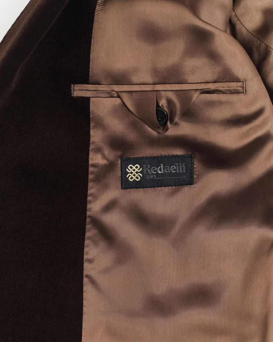 velvet suit jacket - rich brown