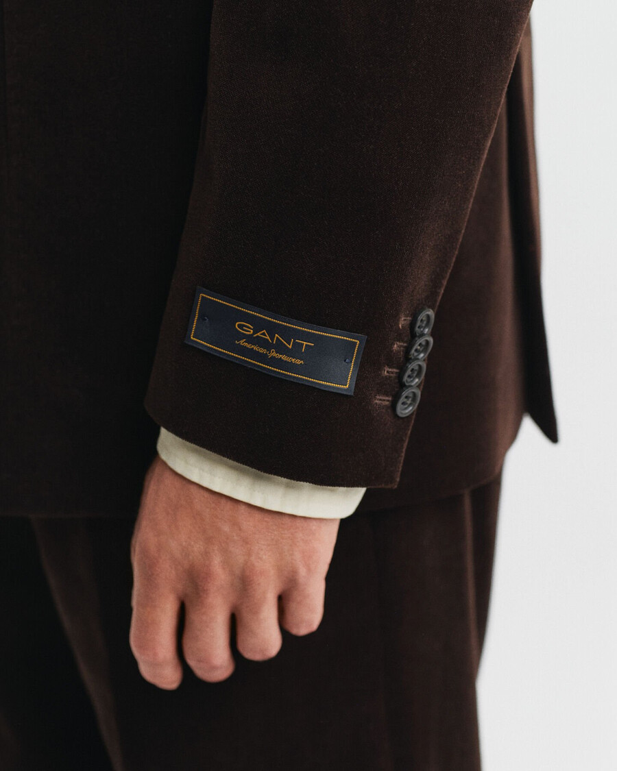 velvet suit jacket - rich brown