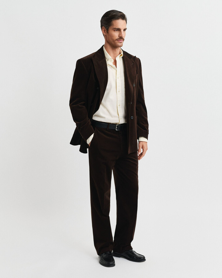 velvet suit jacket - rich brown