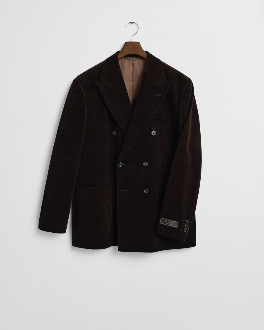 velvet suit jacket - rich brown