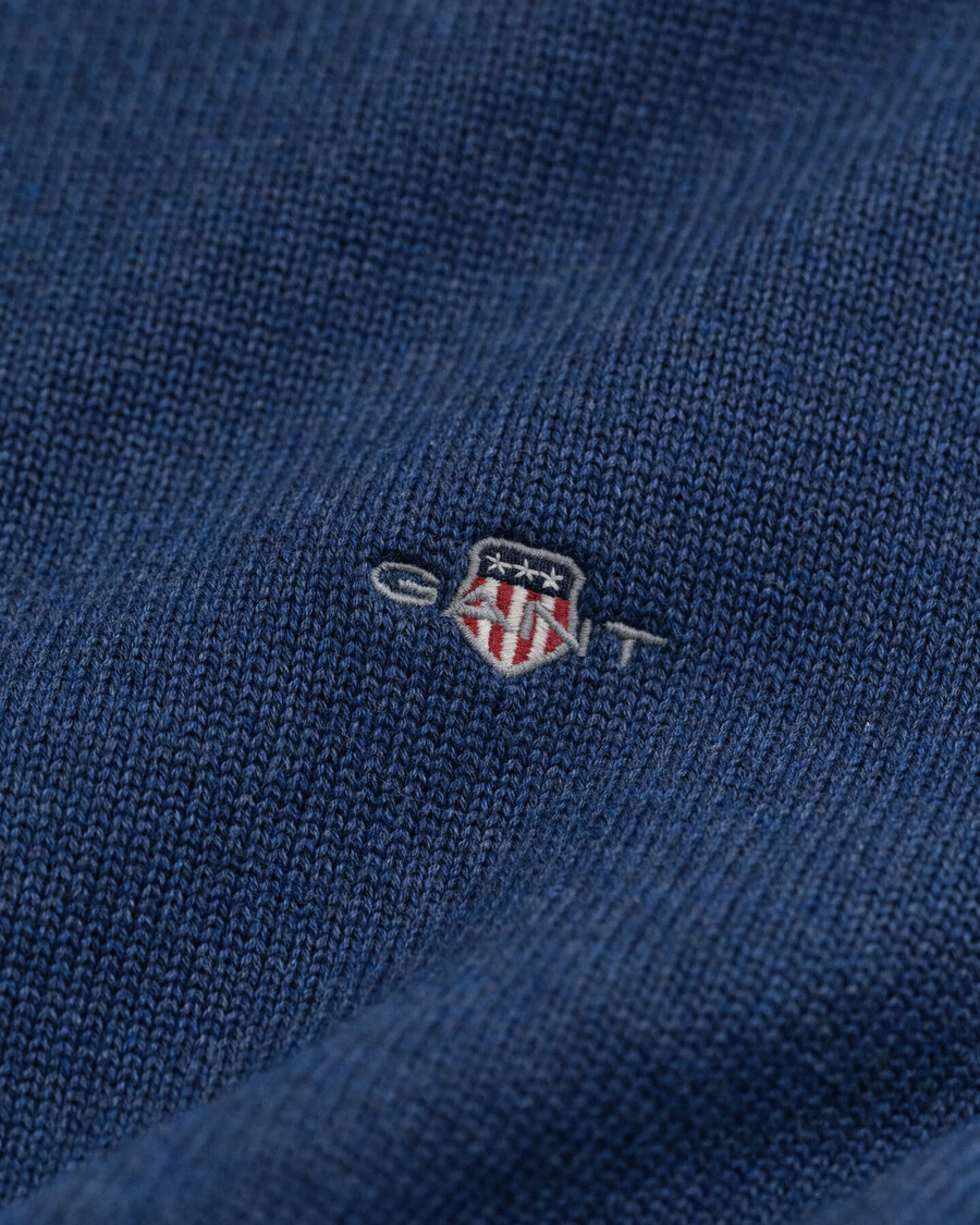 casual cotton halfzip sweater - dk jeansblue melange