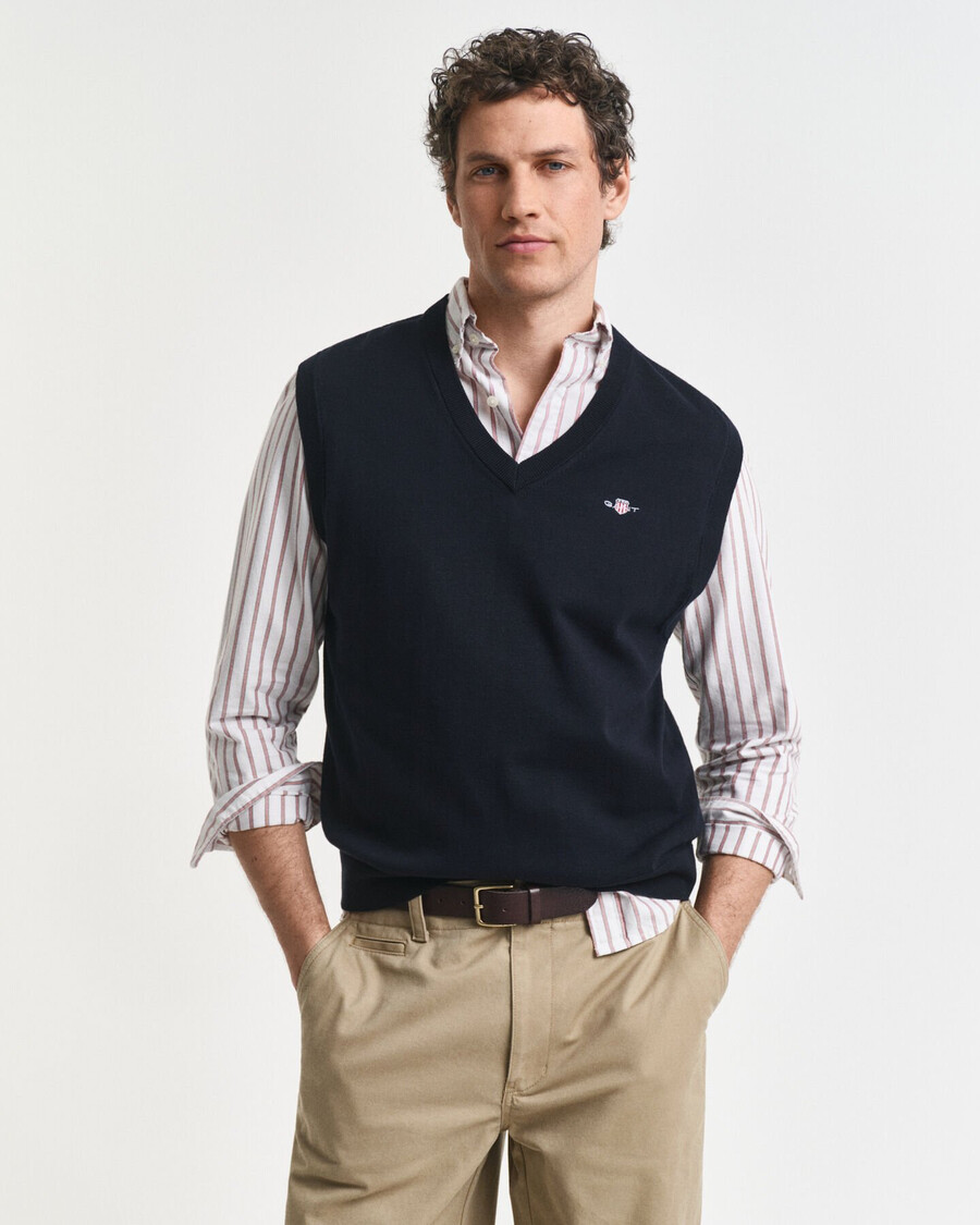 classic cotton vest - evening blue