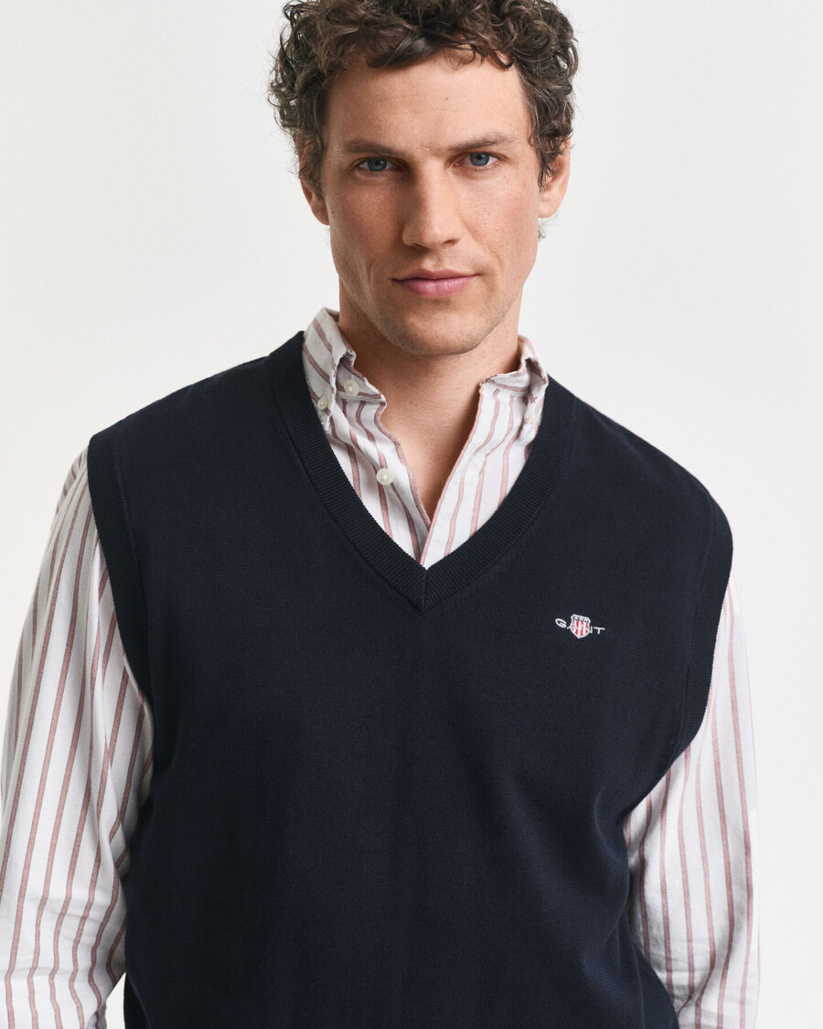 classic cotton vest - evening blue