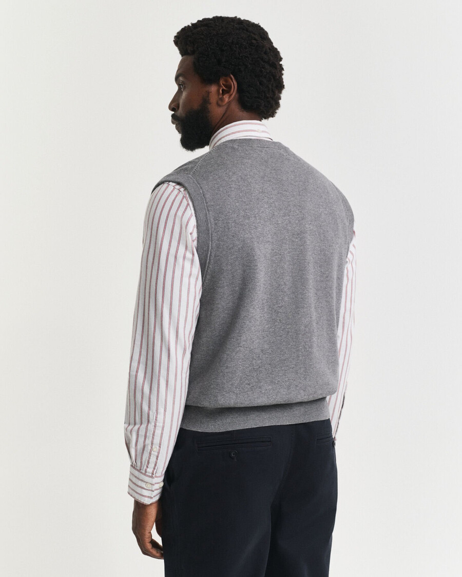 classic cotton vest - dark grey melange