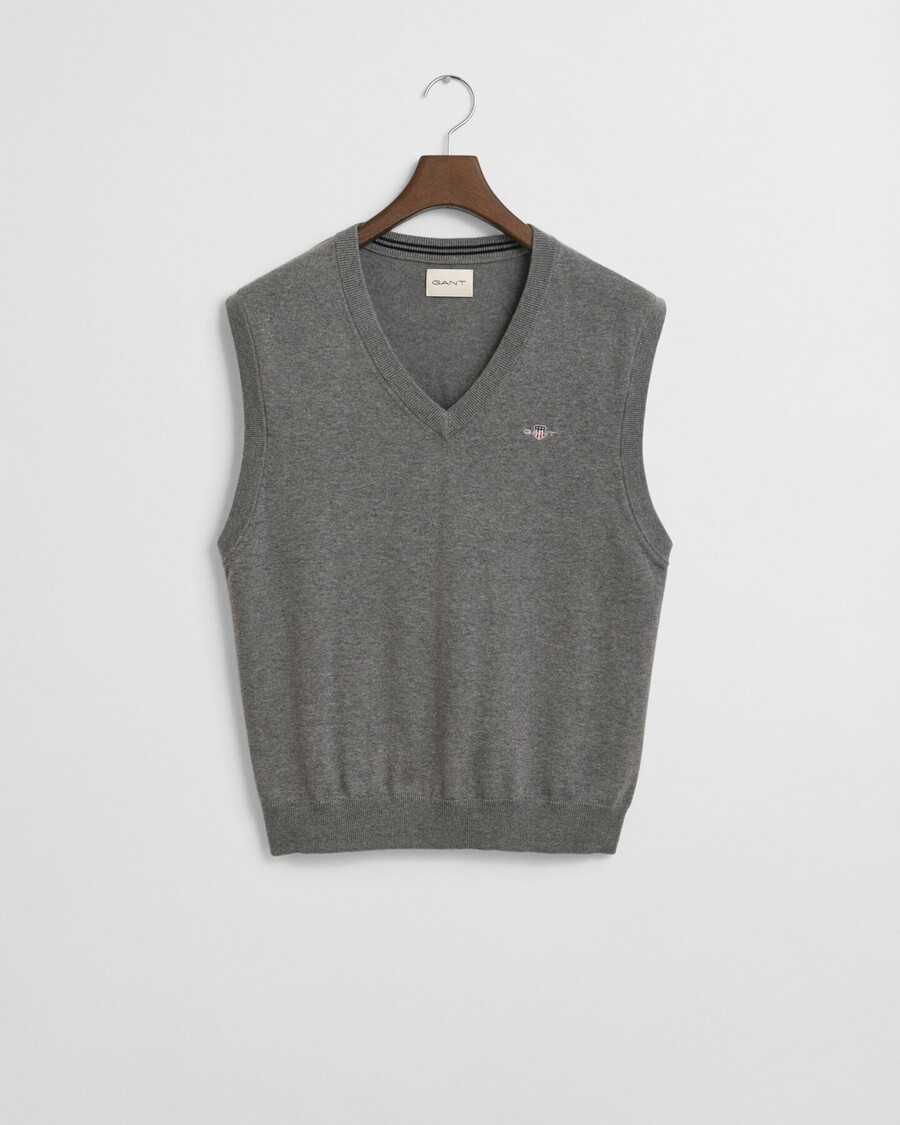 classic cotton vest - dark grey melange