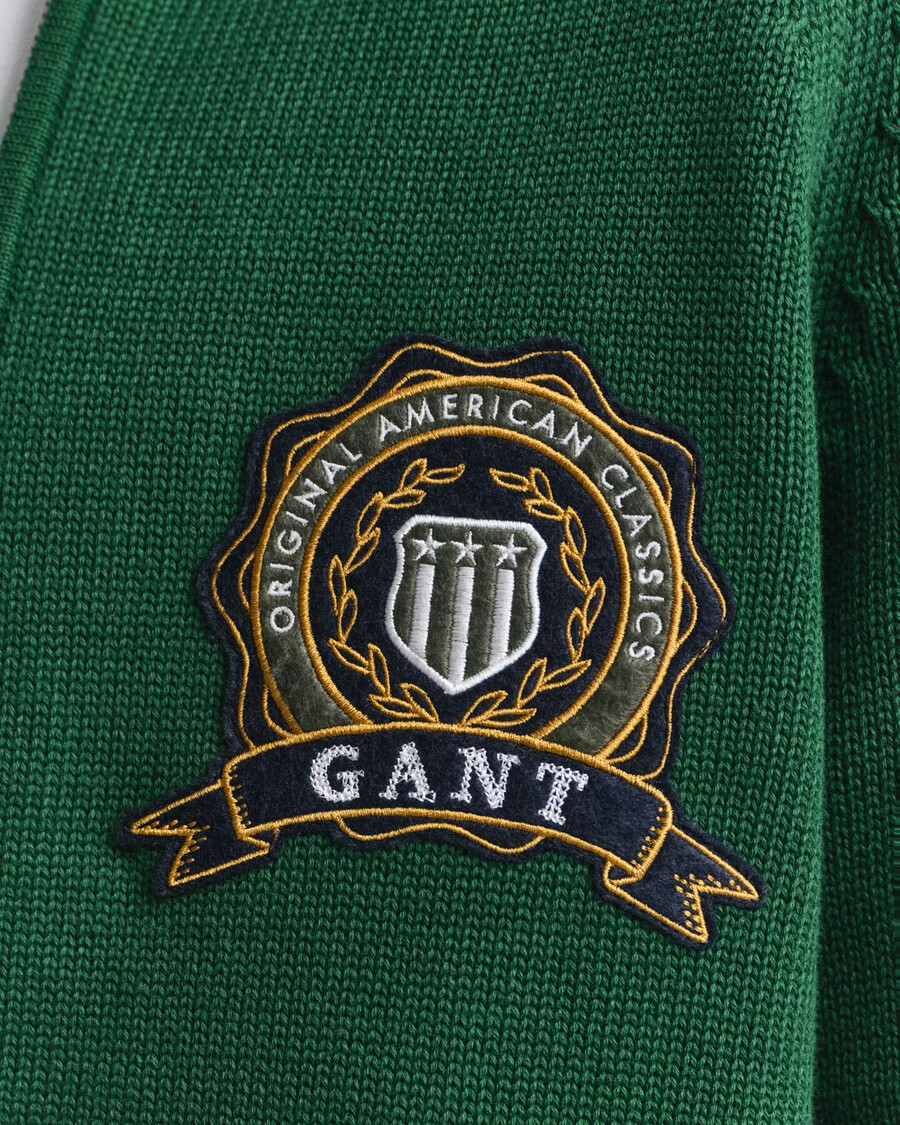 1949 graphic zipped cardigan - forest green