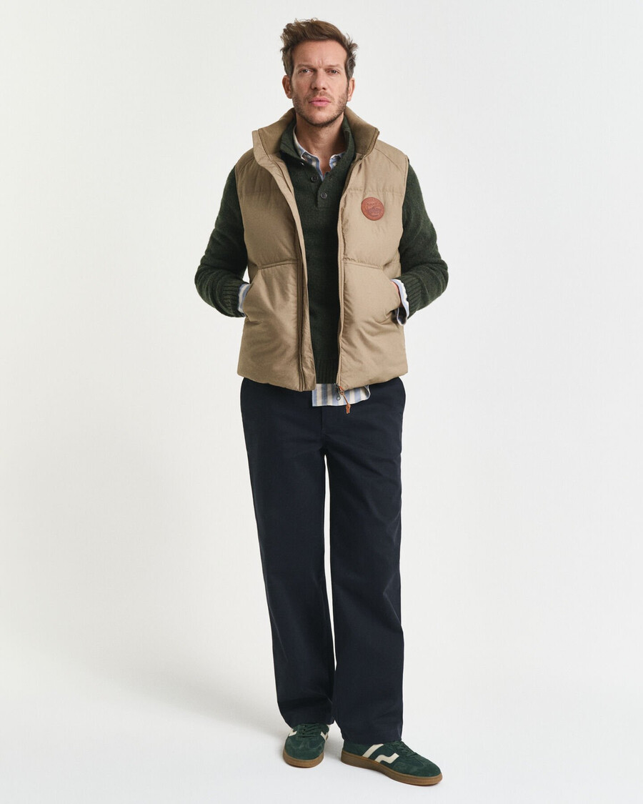 wool blend nepps halfbuttoned sweater - country green
