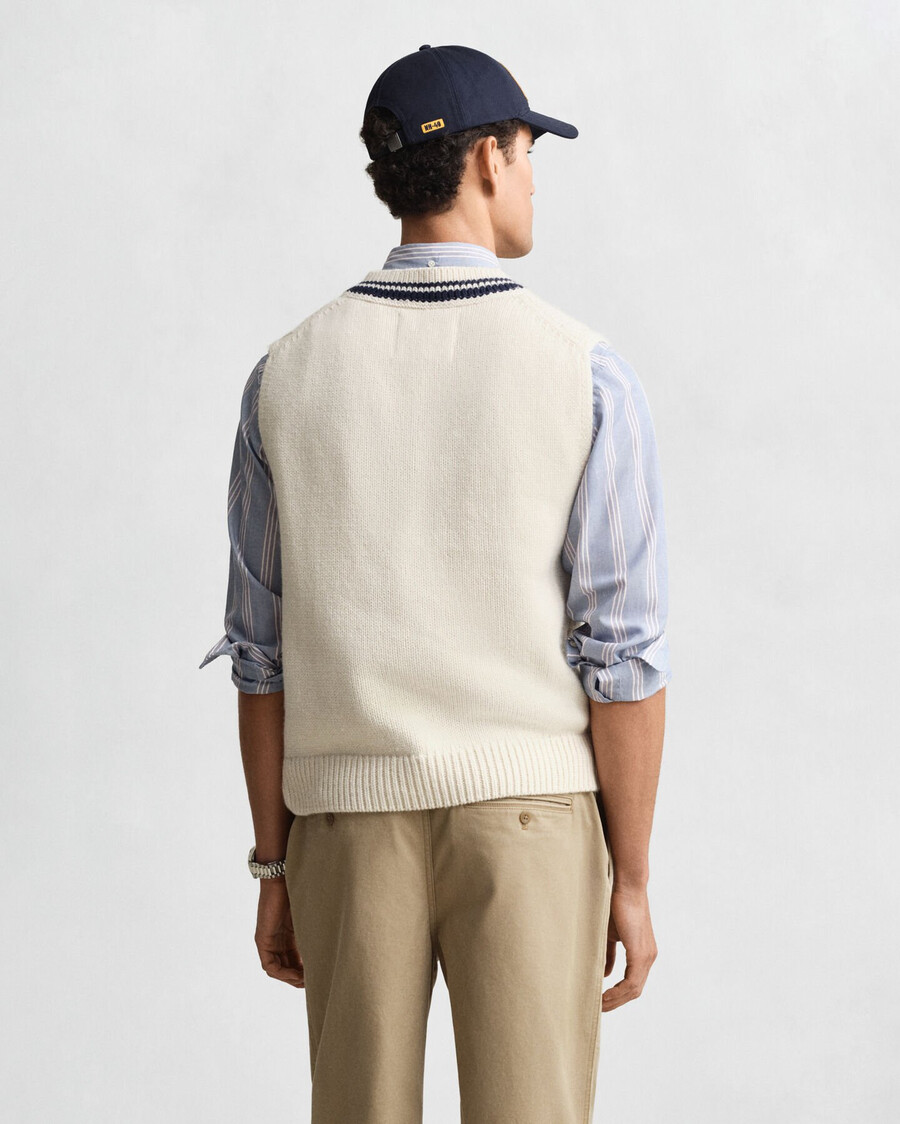 cable knit vest - cream