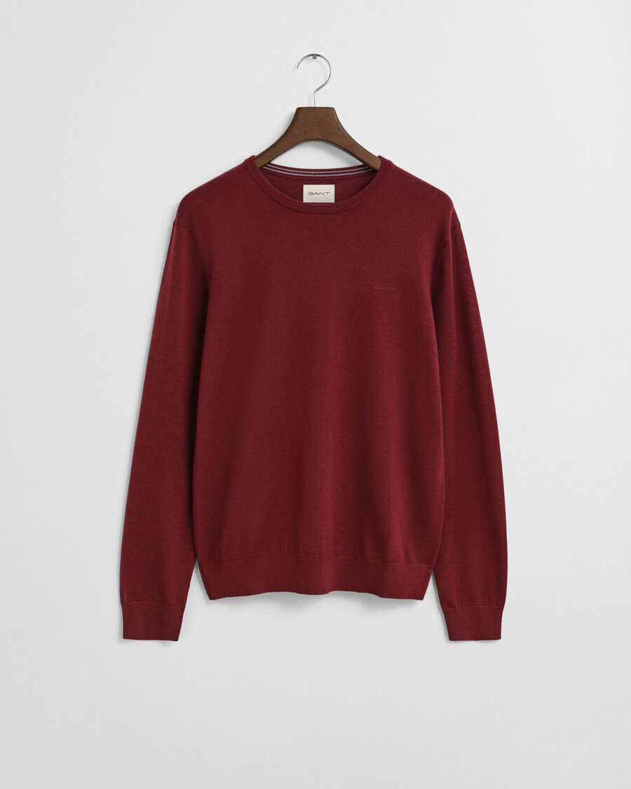 merino wool crew neck sweater - plumped red