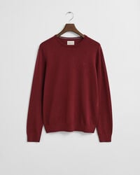 merino wool crew neck sweater - plumped red