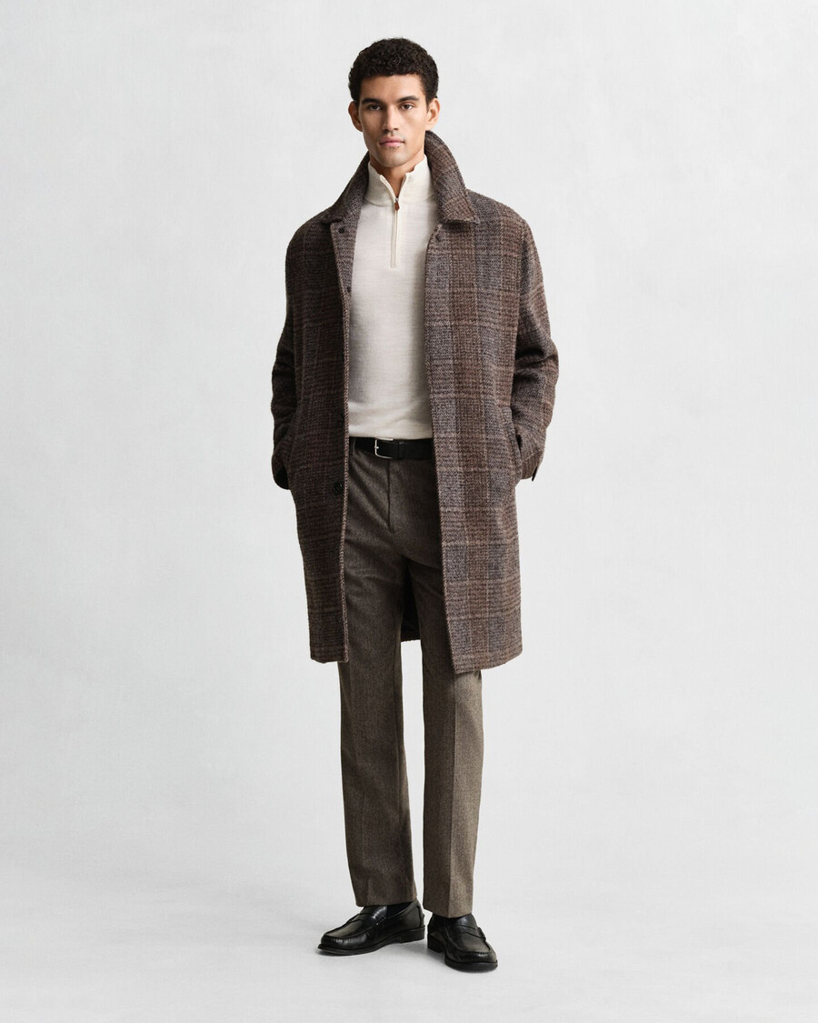 extra fine merino wool halfzip sweater - seed melange