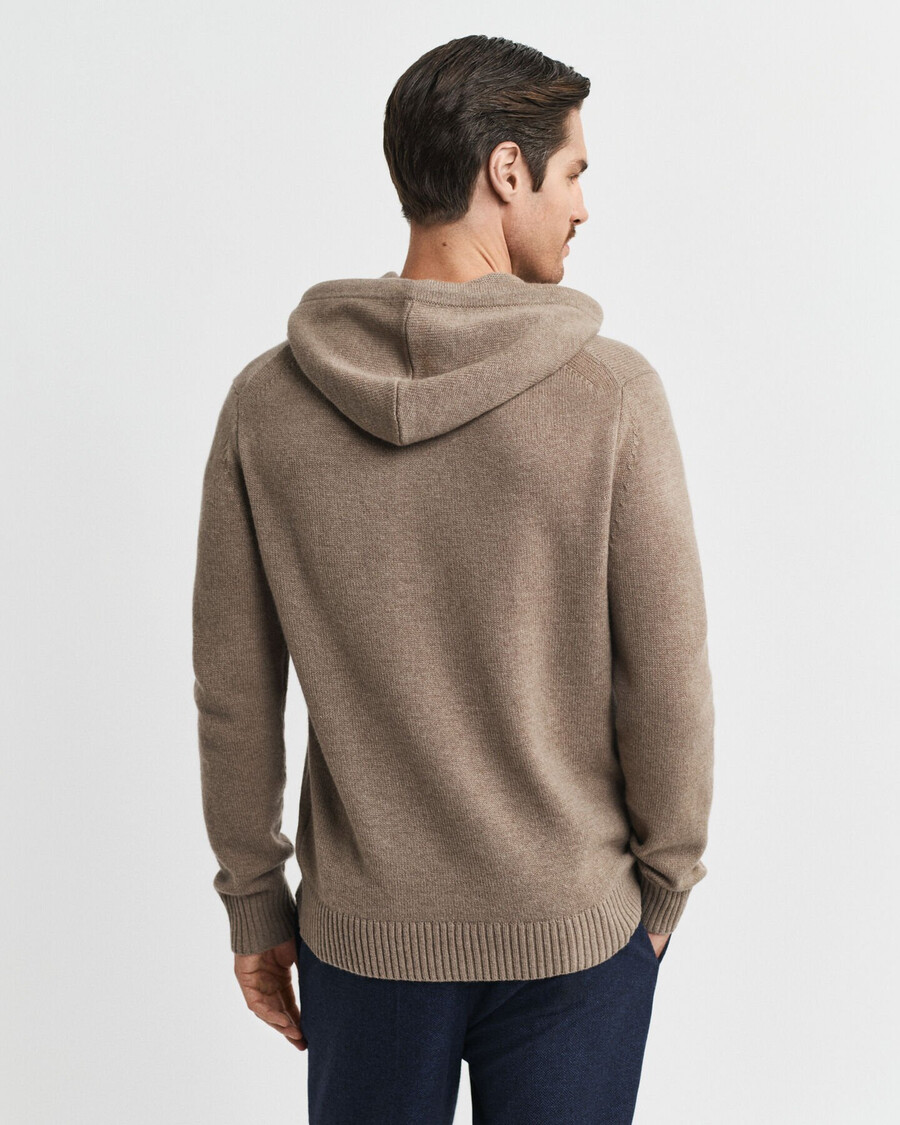 cashmere blend hoodie - dk sand melange