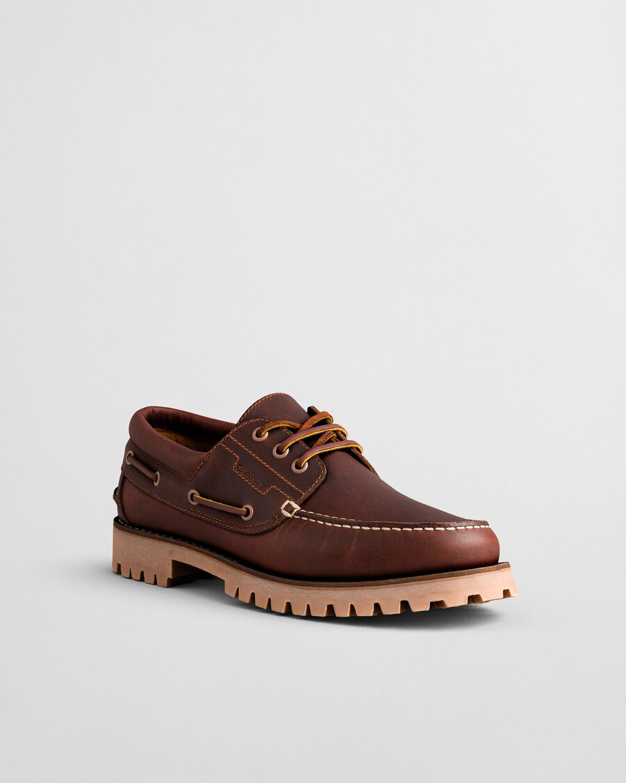 tratton low lace shoes - cognac