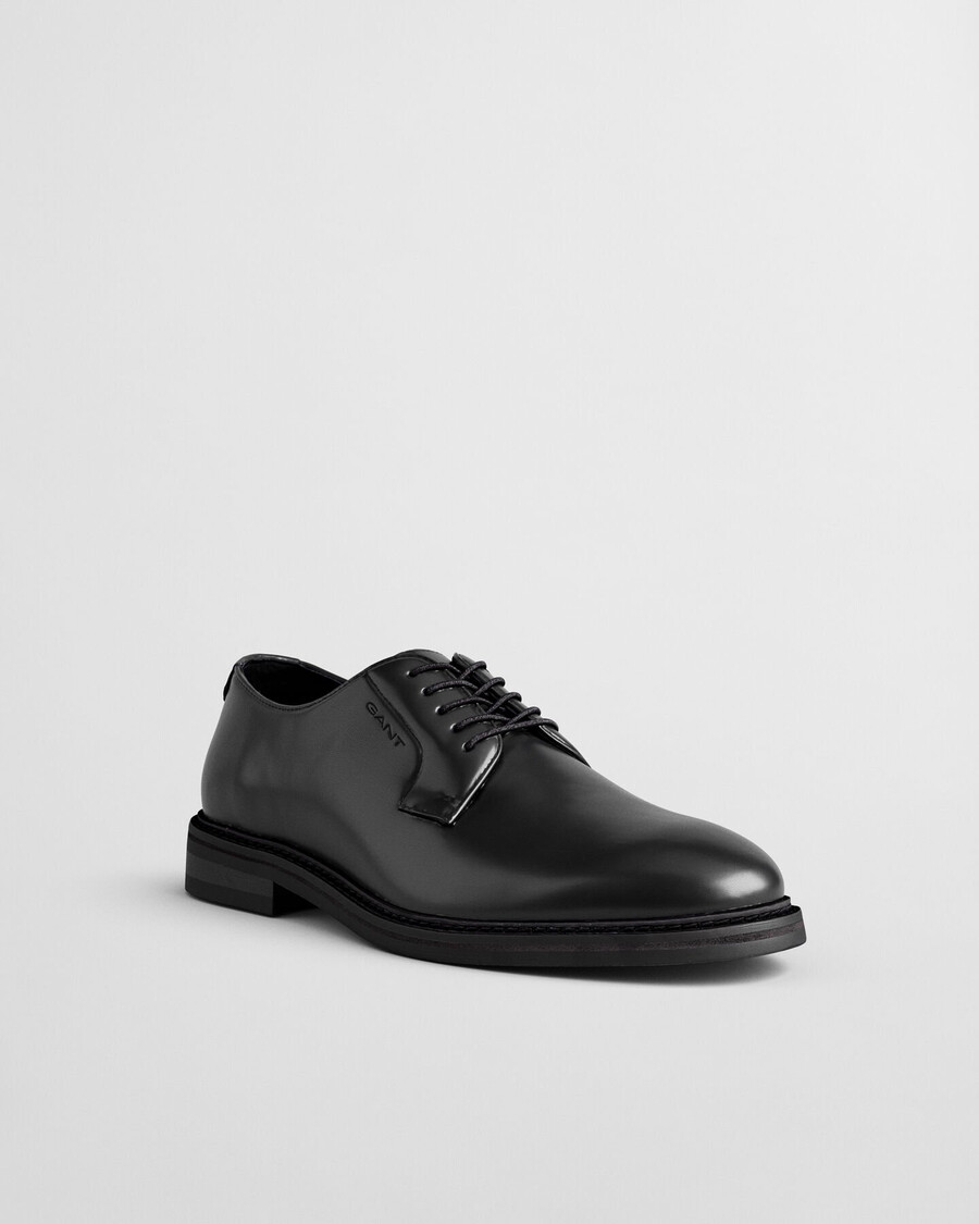 bidford leather derby shoes - black