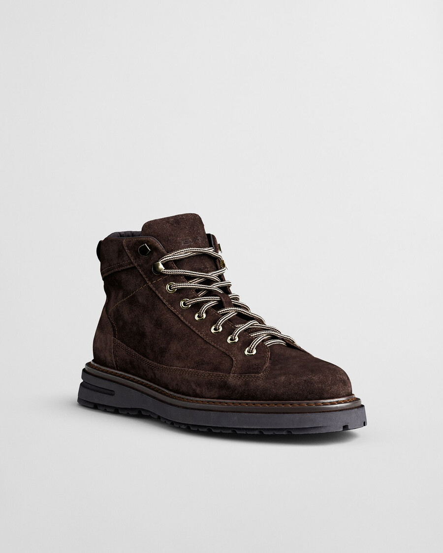 hillprep mid suede boots - deep brown