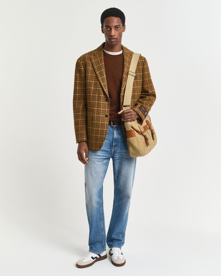 superfine lambswool crew neck sweater - mahogany brown