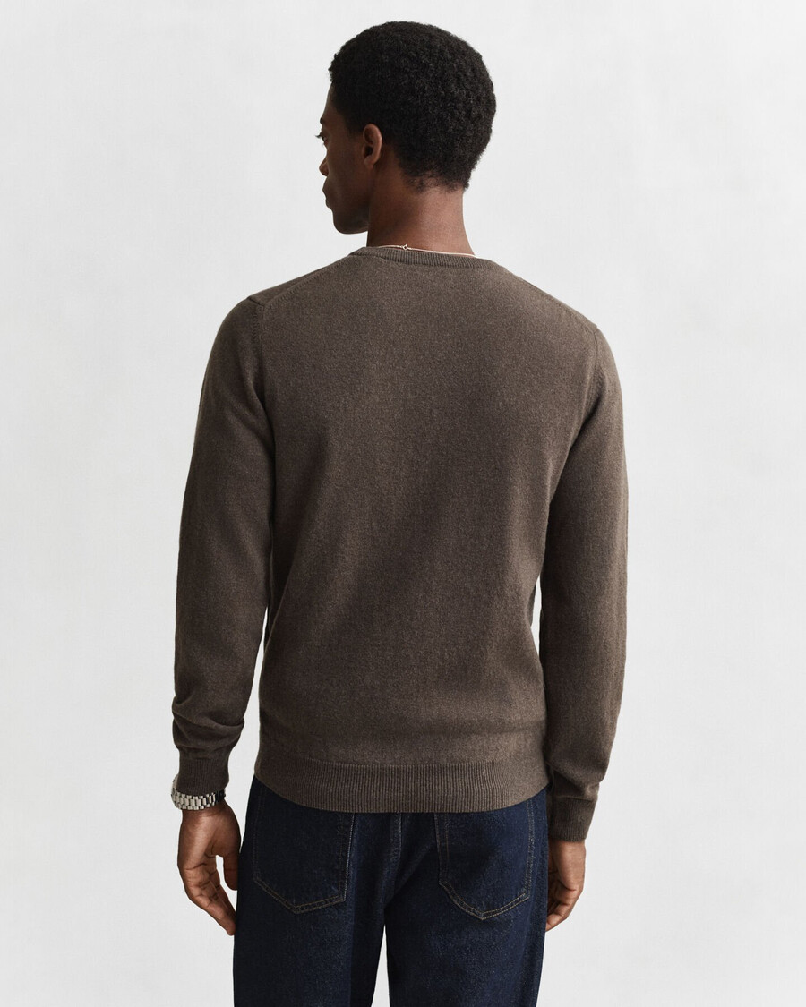 superfine lambswool crew neck sweater - seawood melange