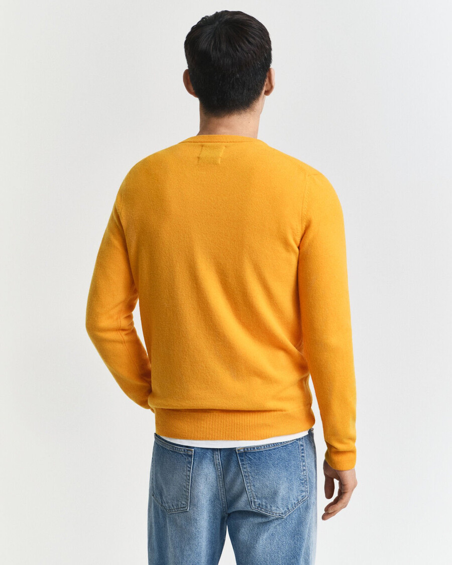 superfine lambswool crew neck sweater - yellow lichen