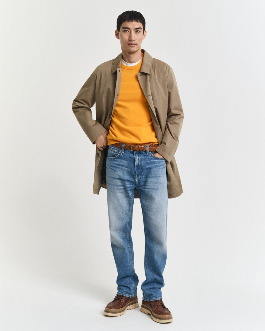 superfine lambswool crew neck sweater - yellow lichen